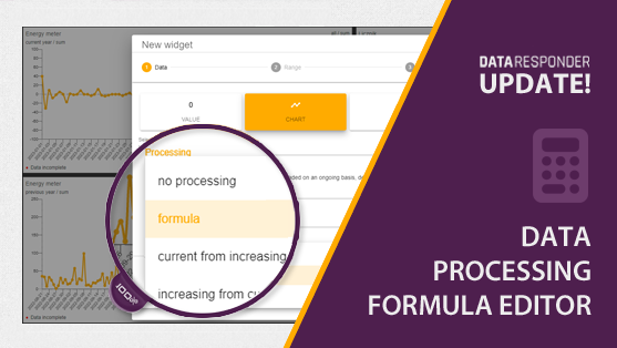 Data processing formula editor